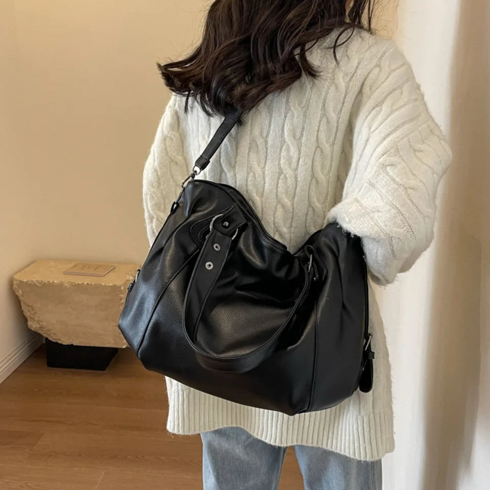 Sac à Main Femme Hobo Cuir Souple - Sac à Main Bandoulière Grande Capacité A4