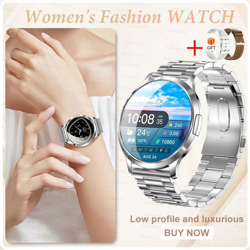 Montre Connectée Femme GUHUAVMI 2026 – Écran AMOLED 1.32", Appels Bluetooth, Suivi Santé & 100+ Sports
