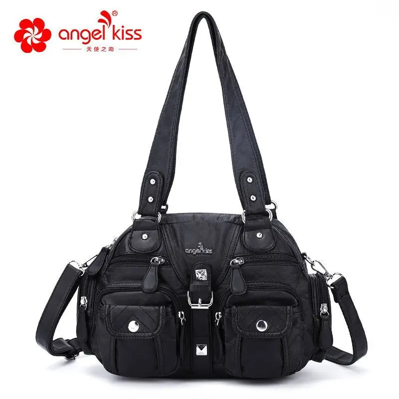 Sac à Main Femme Multi-Poches Lycra - Sac Bandoulière Dumpling 20×28cm