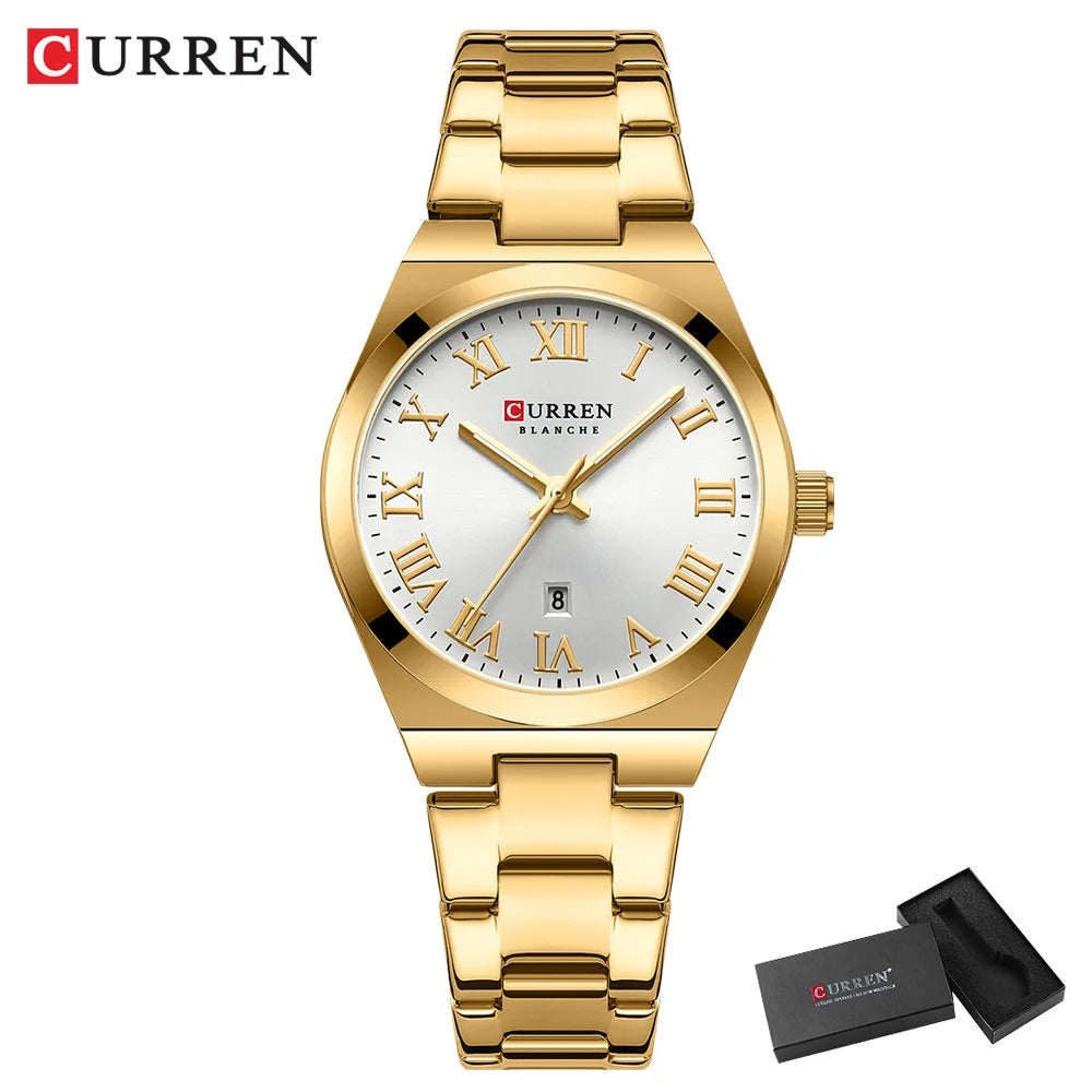 Montre Femme CURREN Mode - Acier Inoxydable Or Étanche Quartz Romantique