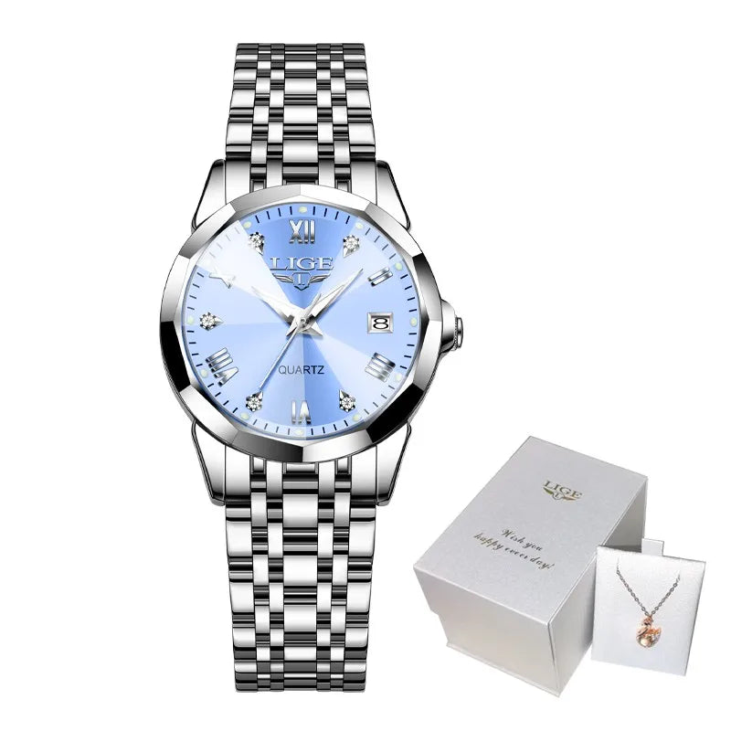 Montre Femme LIGE Élégante Ultra-Mince - Style Nordique Minimaliste Acier Inoxydable
