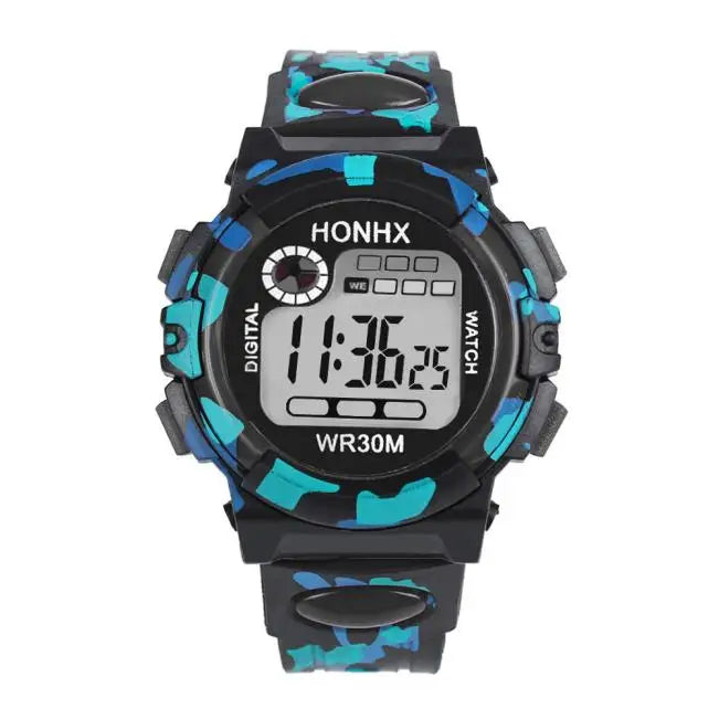 MOONBIFFY - Montre Enfant Multifonction Sport Camouflage - Digitale Électronique - Étanche - Fille Garçon