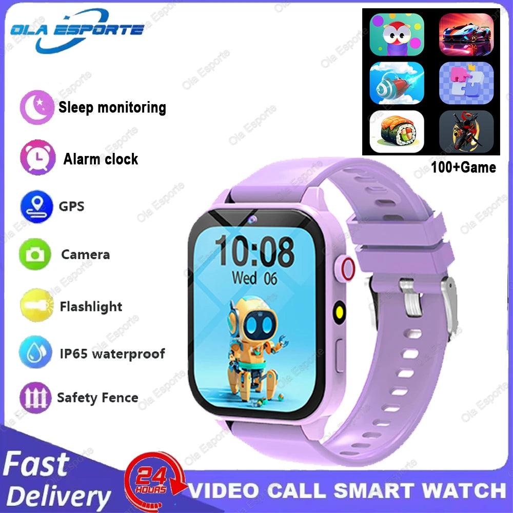 MOONBIFFY - Montre Enfant Intelligente 2025 1.83" - 18 Jeux - Caméra - Moniteur Sommeil - Alarme - Cadeau