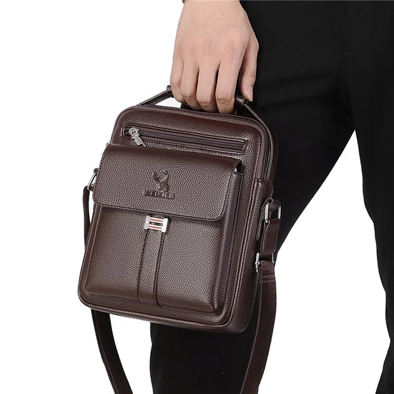Sacoche Homme Bandoulière Cuir PU Vintage Imperméable - Sacoche Grande Capacité