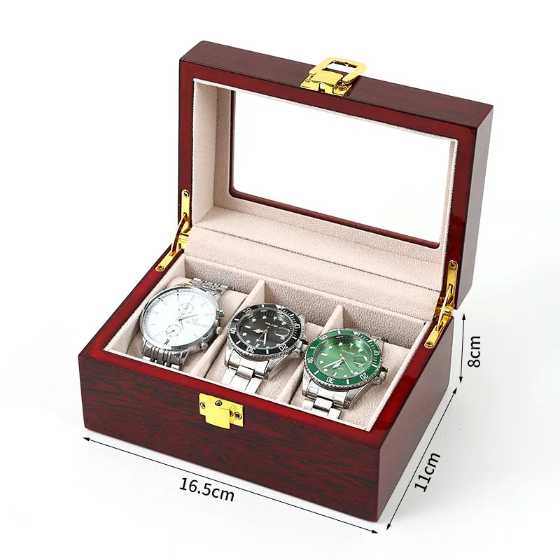Boîte à Montres - Organisateur Montres Luxe Bois 12 Emplacements - Vitrine Verre - Bijoux - Homme Femme