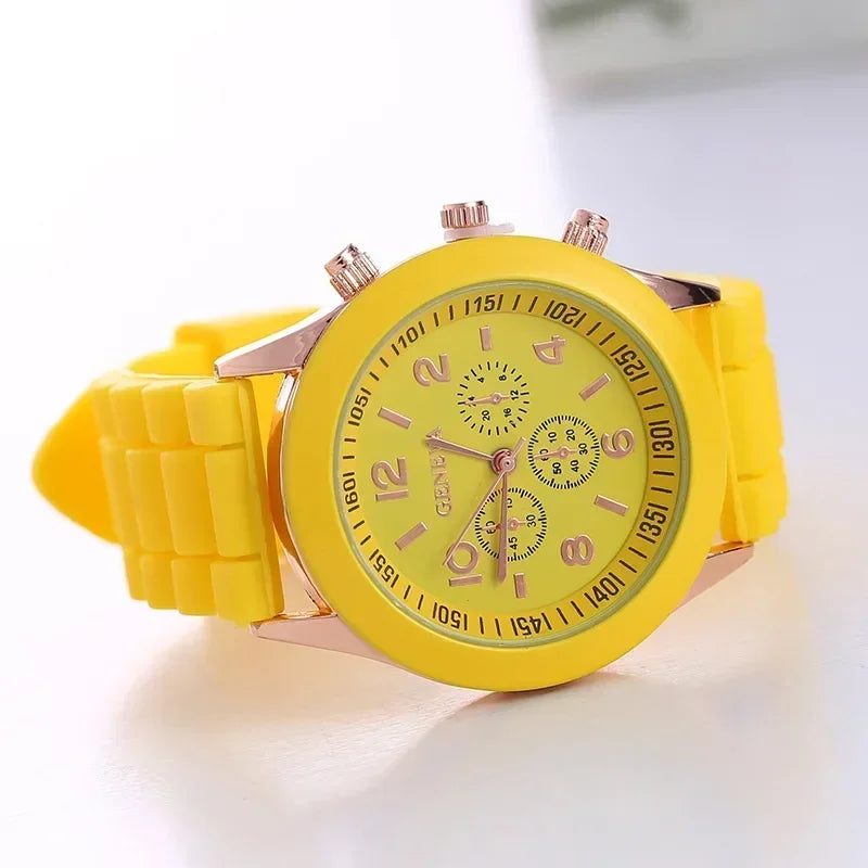 MOONBIFFY - Montre Femme 2025 Silicone Colorée - Chronographe Sport - Date - Chiffres Arabes - Cadeau