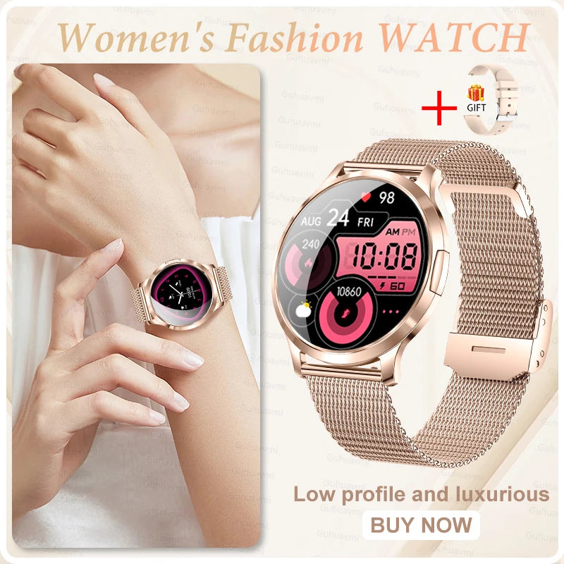 Montre Connectée Femme GUHUAVMI 2026 – Écran AMOLED 1.32", Appels Bluetooth, Suivi Santé & 100+ Sports
